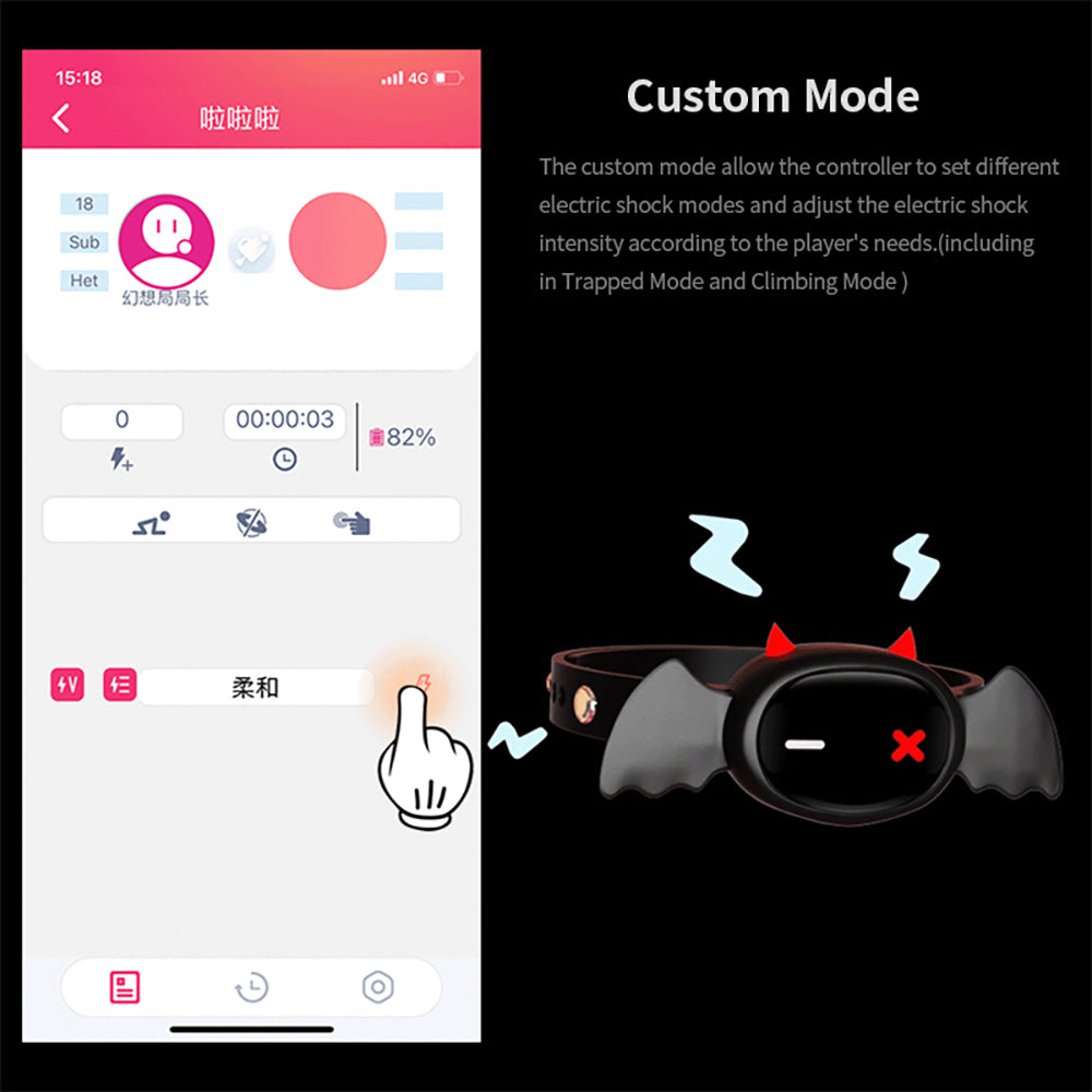 App Remote Shock BDSM Collar Little Devil Female Electric