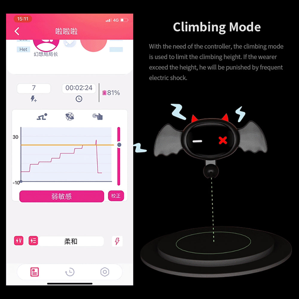 App Remote Shock BDSM Collar Little Devil Female Electric